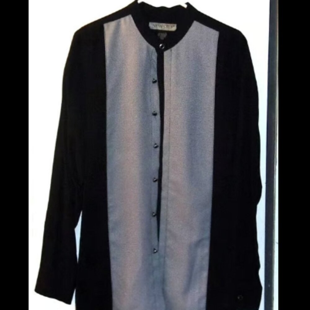 Vintage 1980's -90's Men's Urban Dance Club Long Sleeve Dress Shirt - Size L